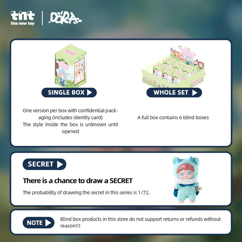 TNT SPACE DORA Animals Series Vinyl Plush Doll Blind Box